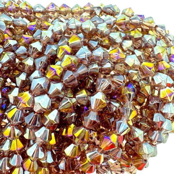 Facet bicone lila rainbow AB 7mm - 50 stuks-Kralen-Kraaltjes van Renate