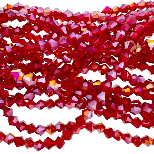 Facet bicone red AB 4mm - 50 stuks-Kralen-Kraaltjes van Renate