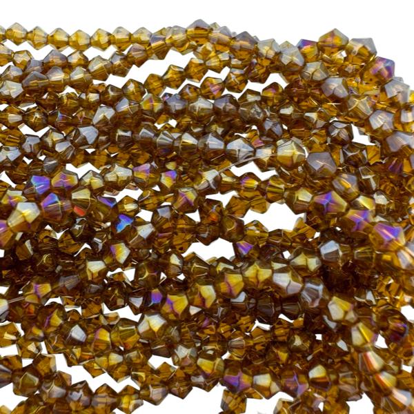 Facet bicone yellow rainbow AB 4mm - 50 stuks-Kralen-Kraaltjes van Renate