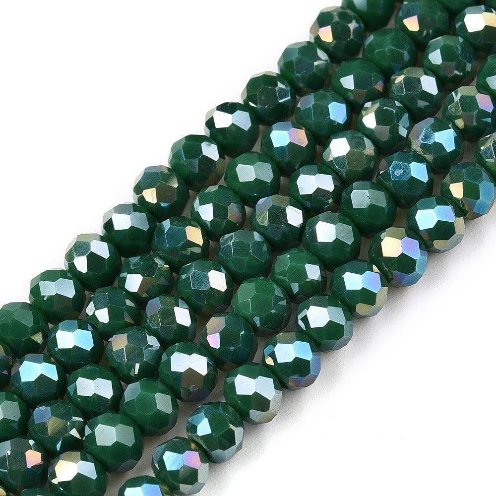 Facet dark green 4x3mm - ±100 stuk-Kralen-Kraaltjes van Renate