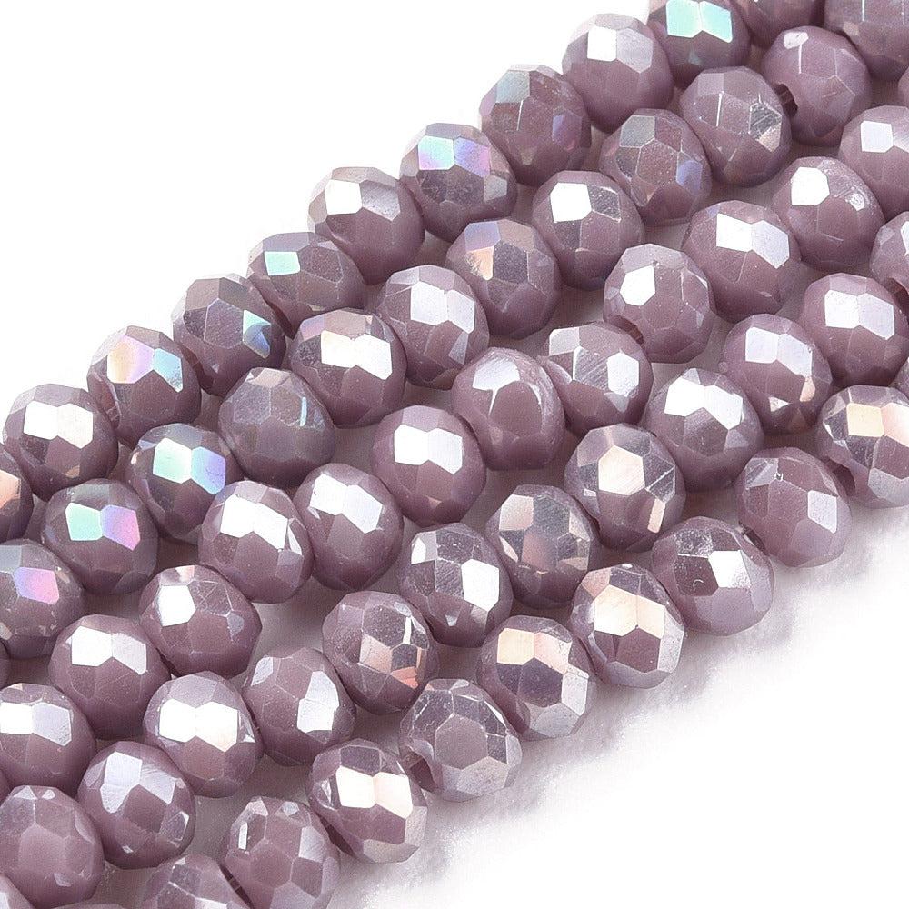 Facet electroplate AB plated rosy brown 3x2mm - 165 stuks-Kralen-Kraaltjes van Renate