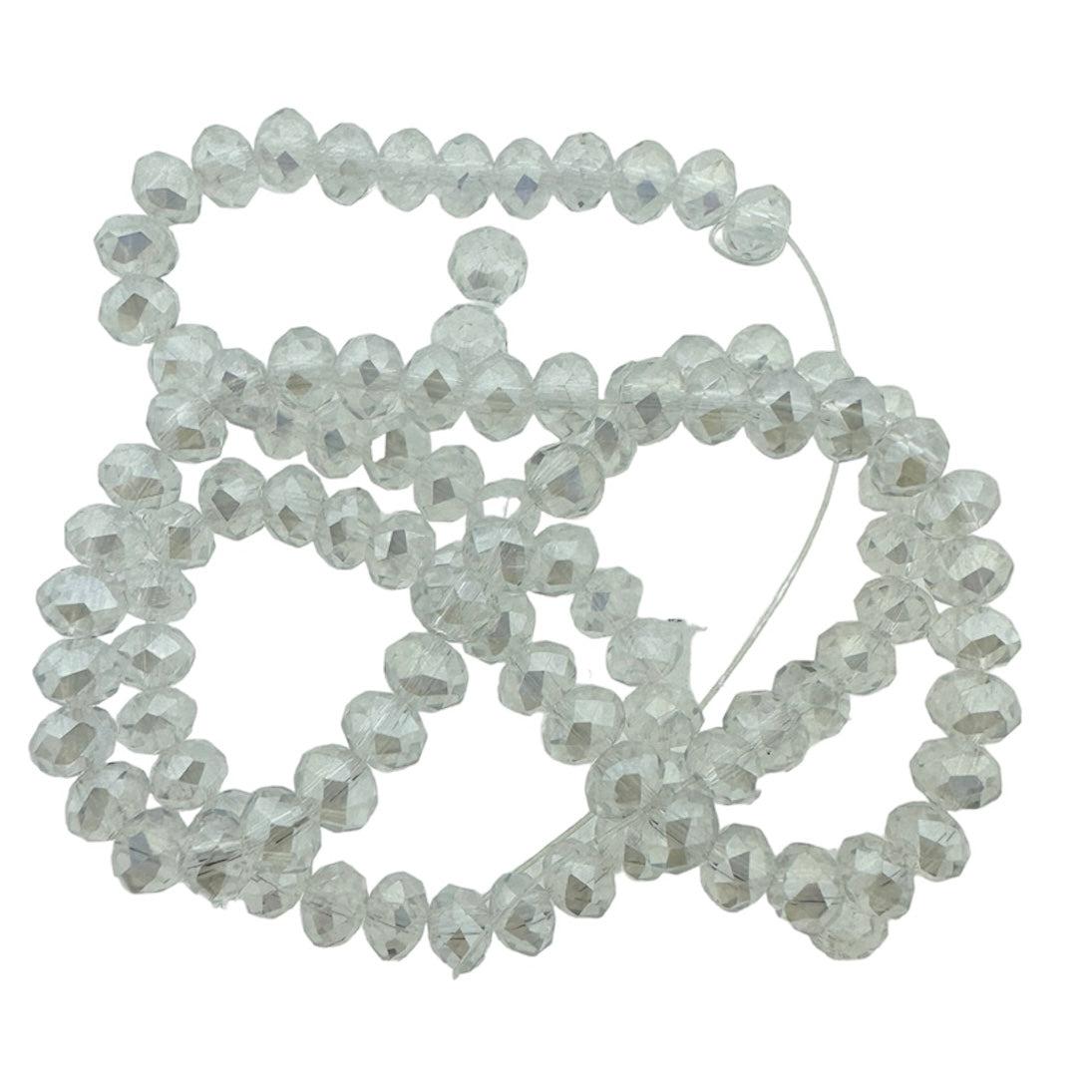 Facet electroplate AB white 4x3mm - 125 stuks-Kralen-Kraaltjes van Renate