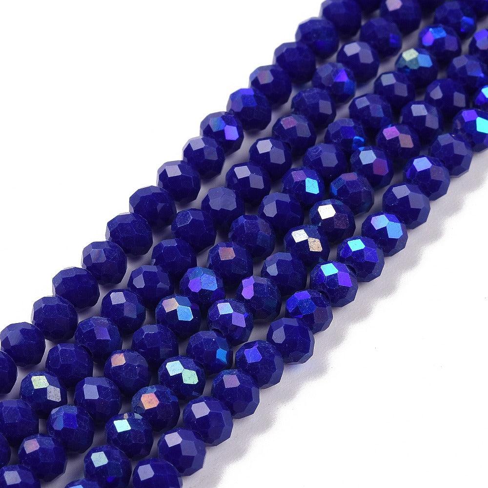 Facet electroplate blue 4x3mm - 125 stuks-Kralen-Kraaltjes van Renate