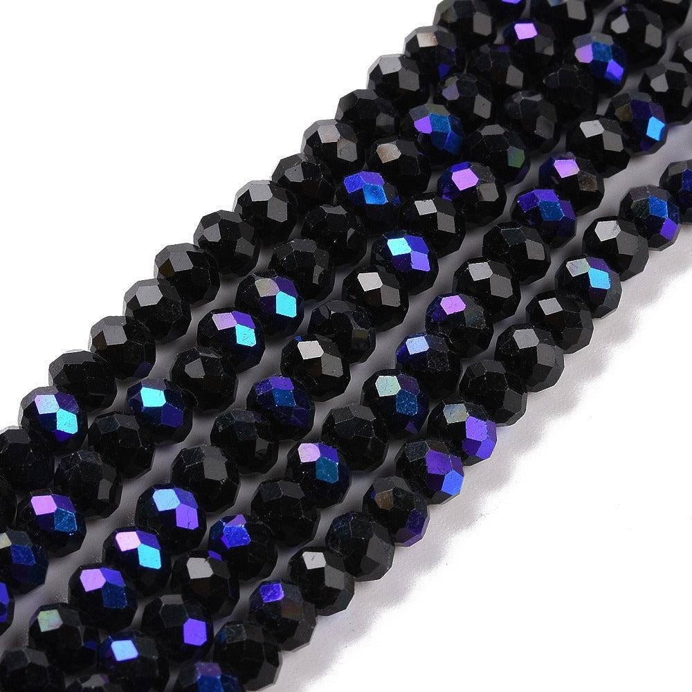 Facet electroplate rainbow black 4x3mm - 125 stuks-Kralen-Kraaltjes van Renate