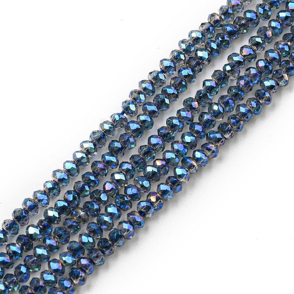 Facet electroplate rainbow plated blue 2mm ±208 stuks-Kralen-Kraaltjes van Renate