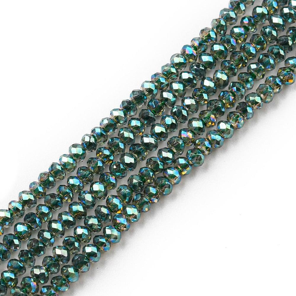 Facet electroplate rainbow plated green 2mm ±208 stuks-Kralen-Kraaltjes van Renate