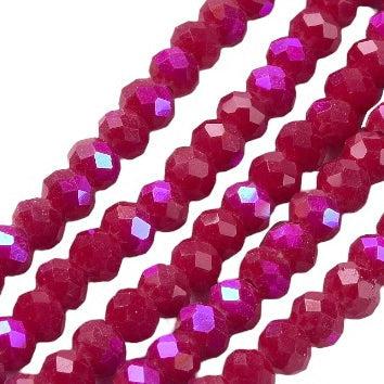 Facet electroplate rainbow red 4x3mm - 125 stuks-Kralen-Kraaltjes van Renate