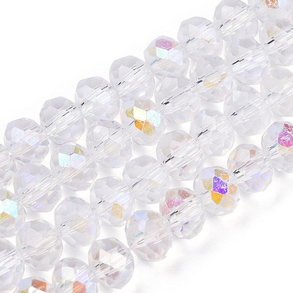 Facet electroplated AB plated clear 6x5mm - ±84 stuks-Kralen-Kraaltjes van Renate