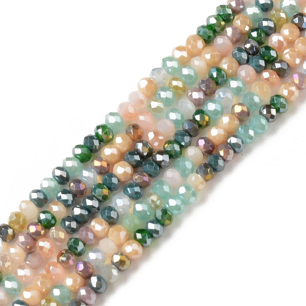 Facet electroplated abacus green 3x2mm - ±180 stuks-Kralen-Kraaltjes van Renate