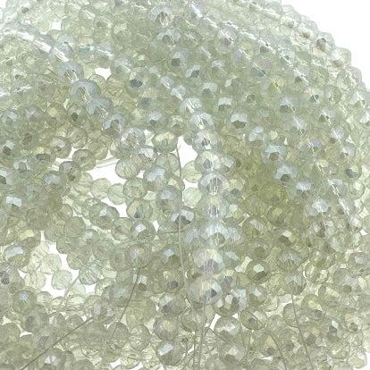 Facet electroplated clear 4x3mm - ±130 stuks-Kralen-Kraaltjes van Renate