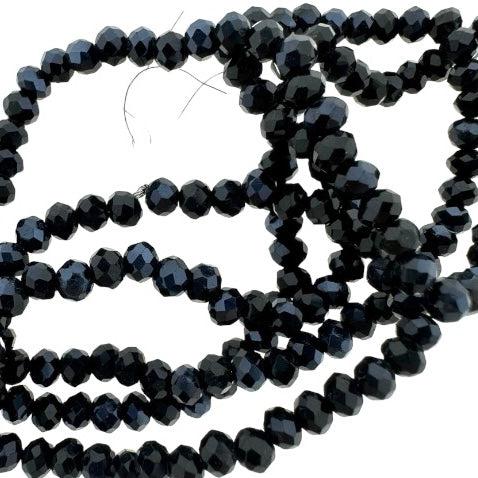 Facet electroplated color black 3x2mm - ±200 stuks-Kralen-Kraaltjes van Renate