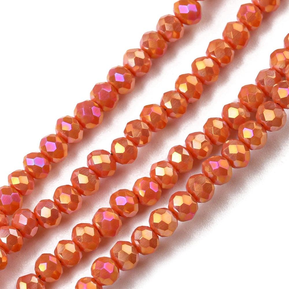 Facet electroplated rainbow orange 3x2mm - ±185 stuks-Kralen-Kraaltjes van Renate