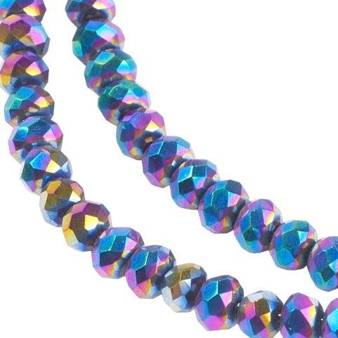 Facet electroplated rainbow plated 3x2mm- per 185 stuks-Kralen-Kraaltjes van Renate