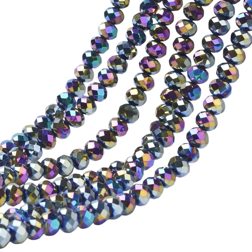 Facet electroplated rainbow plated 8x6mm - ±60 stuks-Kralen-Kraaltjes van Renate