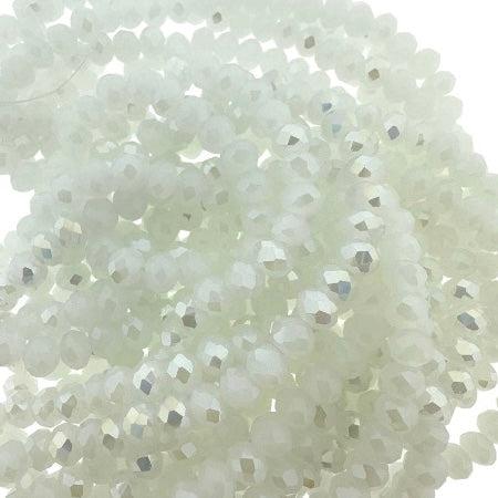 Facet electroplated white AB 6x5mm - ±130 stuks-Kralen-Kraaltjes van Renate