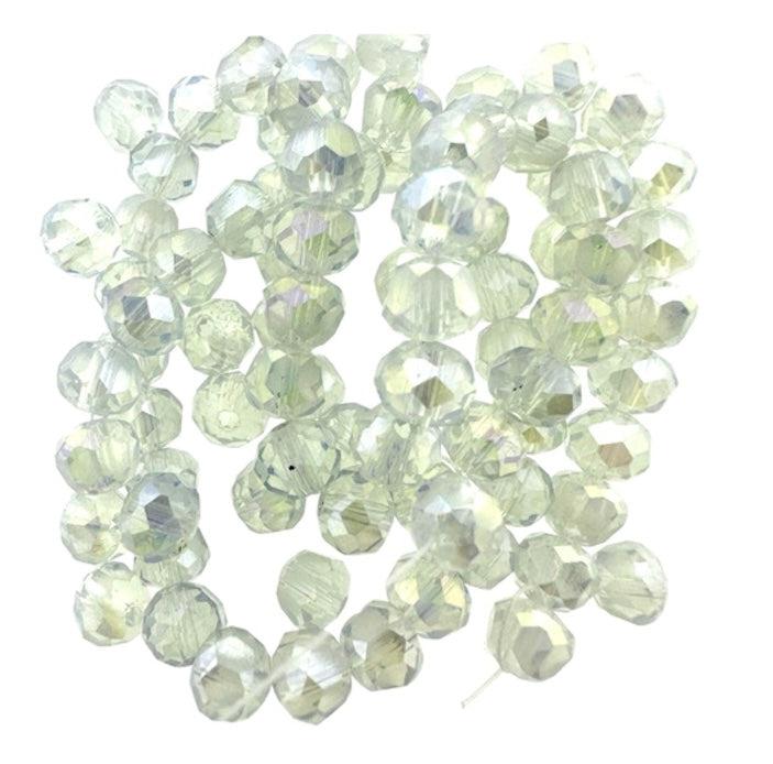 Facet electroplated white AB 6x5mm - ±92 stuks-Kralen-Kraaltjes van Renate