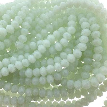 Facet electroplated white opaque 4x3mm - ±130 stuks-Kralen-Kraaltjes van Renate