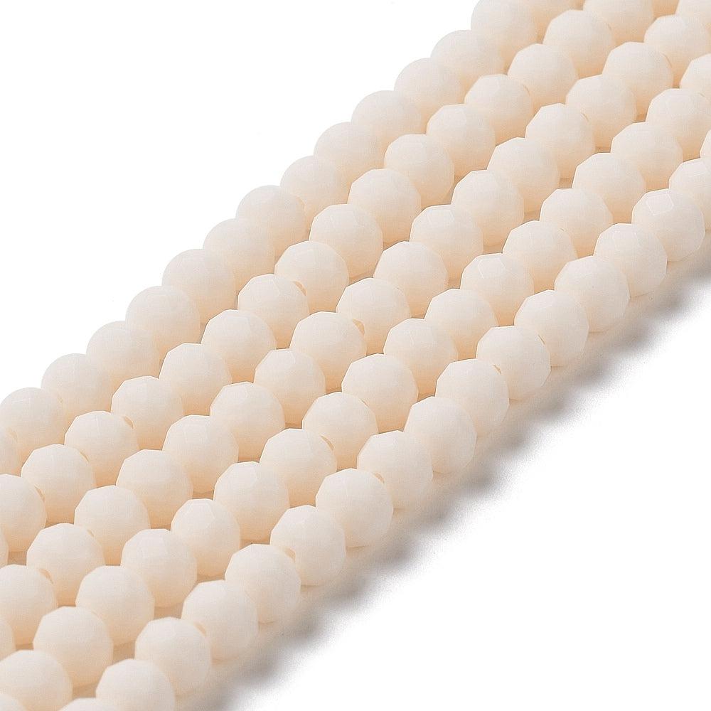 Facet frosted antique white 3mm- per ±120-Kralen-Kraaltjes van Renate