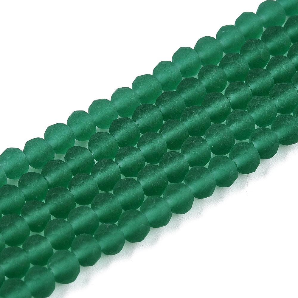 Facet frosted green 4mm - ±113 stuks-Kralen-Kraaltjes van Renate