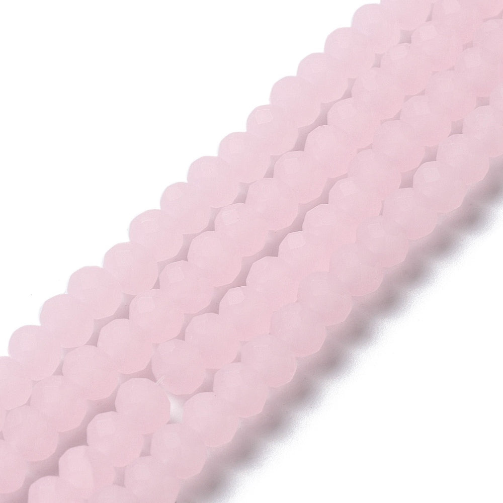 Facet frosted roze 3mm- per ±120-Kralen-Kraaltjes van Renate