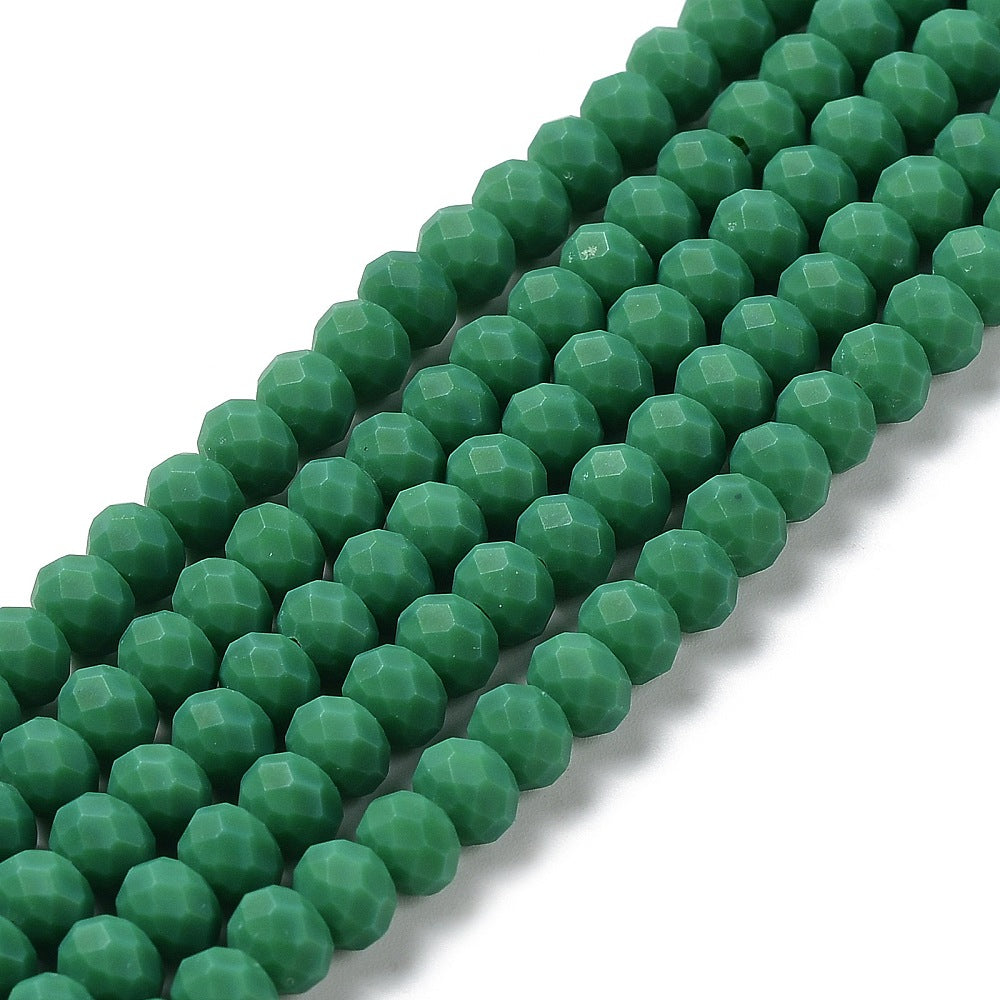 Facet frosted sea green 3mm- per ±120-Kralen-Kraaltjes van Renate