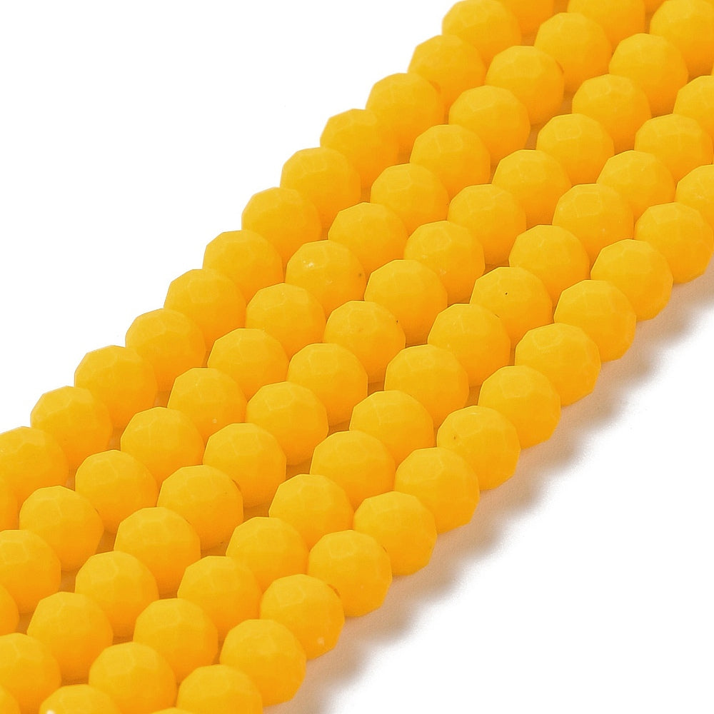 Facet frosted yellow 3mm- per ±120-Kralen-Kraaltjes van Renate