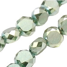 Facet glas pearl plated 4x3mm- per 95 stuks-Kralen-Kraaltjes van Renate