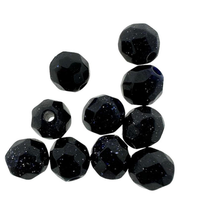 Facet goldstone blauw 4mm- per 10 stuks-Kralen-Kraaltjes van Renate