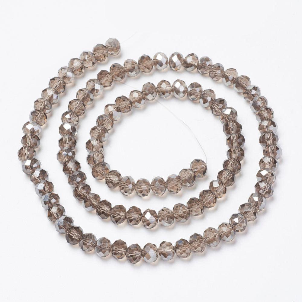 Facet half gray plated 4x3mm - ±120 stuks-Kralen-Kraaltjes van Renate