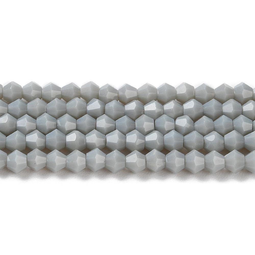 Facet imitatie jade grey 4mm- per 80 stuks-Kralen-Kraaltjes van Renate