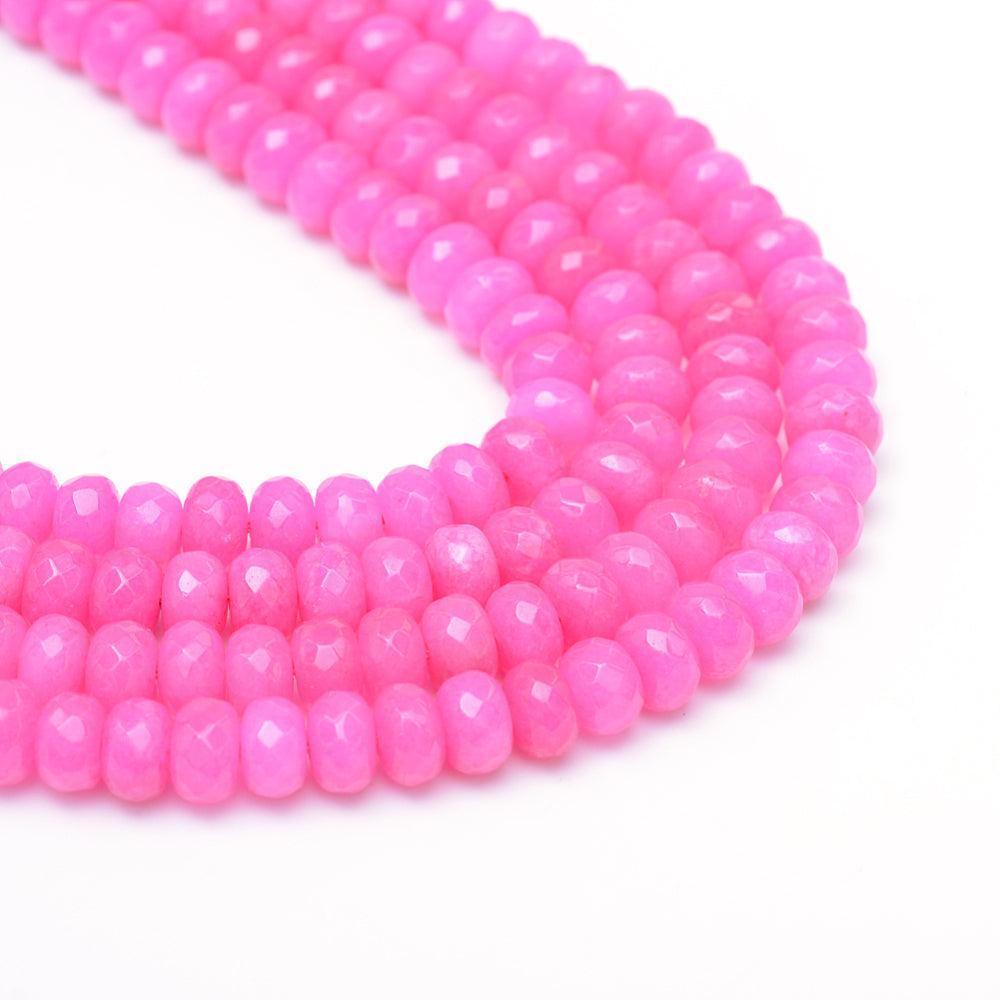 Facet kraal magenta 4mm - ±15 stuks-Kralen-Kraaltjes van Renate