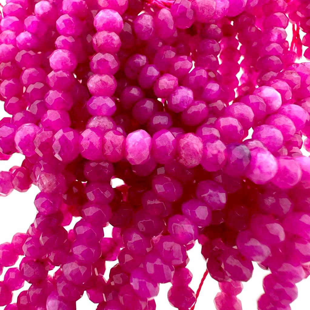 Facet kraal magenta 4mm - ±55 stuks-Kralen-Kraaltjes van Renate