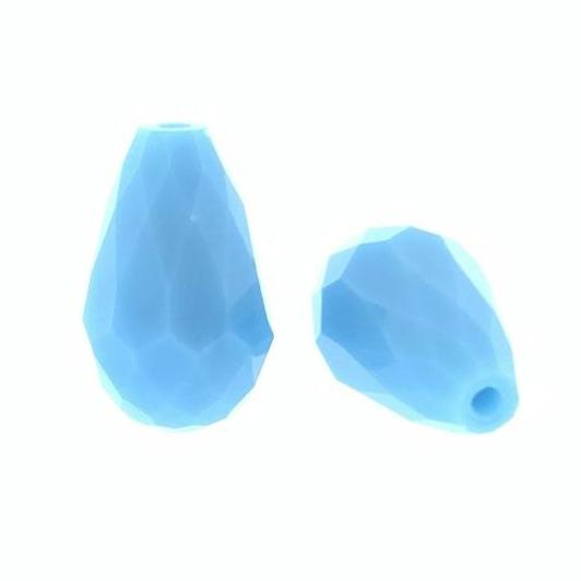 Facet kralen druppel Aqua blauw 15x10mm - 4 stuks-Kraaltjes van Renate