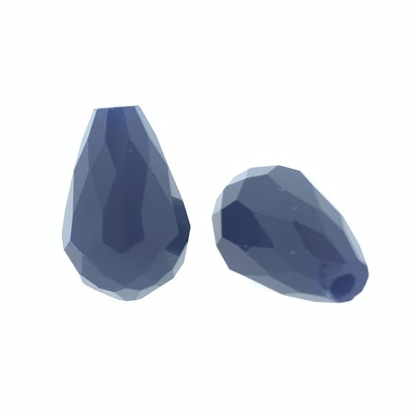 Facet kralen druppel Donkerblauw 15x10mm - 4 stuks-Kraaltjes van Renate