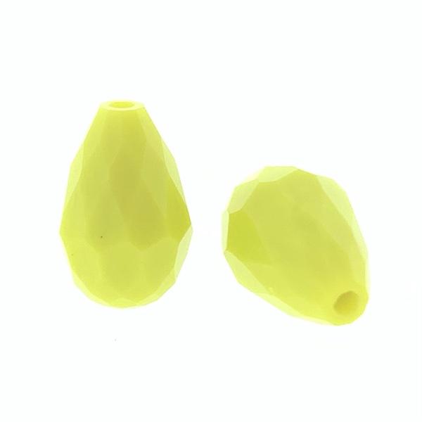 Facet kralen druppel Geel 15x10mm - 4 stuks-Kraaltjes van Renate