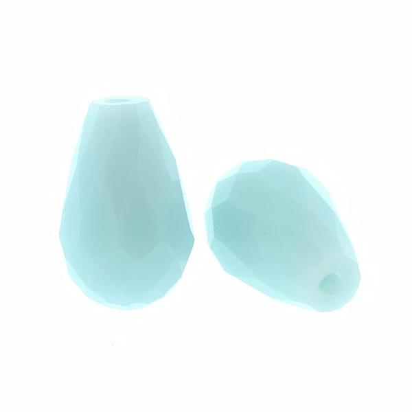 Facet kralen druppel Licht blauw 15x10mm - 4 stuks-Kraaltjes van Renate