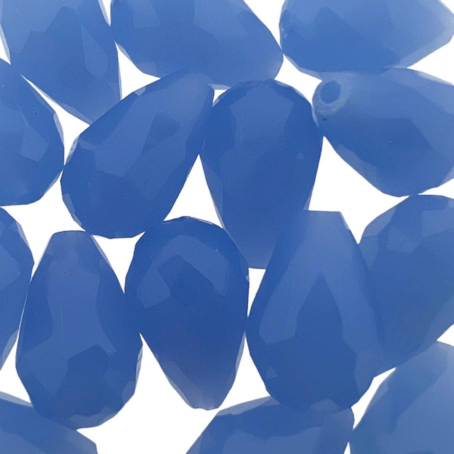 Facet kralen druppel blauw/paars 15x10mm - per stuk-Kralen-Kraaltjes van Renate