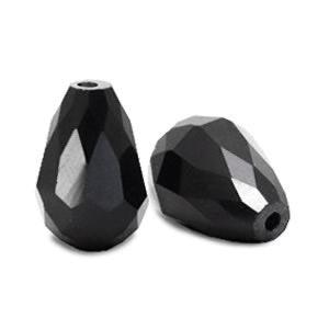 Facet kralen druppel black 15x10mm - per stuk-Kralen-Kraaltjes van Renate