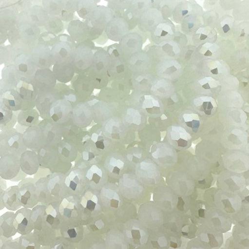 Facet luster plated white electroplate 4x3mm - ±125 stuks-Kralen-Kraaltjes van Renate