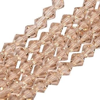 Facet peachpuff bicone 3,5x3mm- per 110 stuks-Kralen-Kraaltjes van Renate