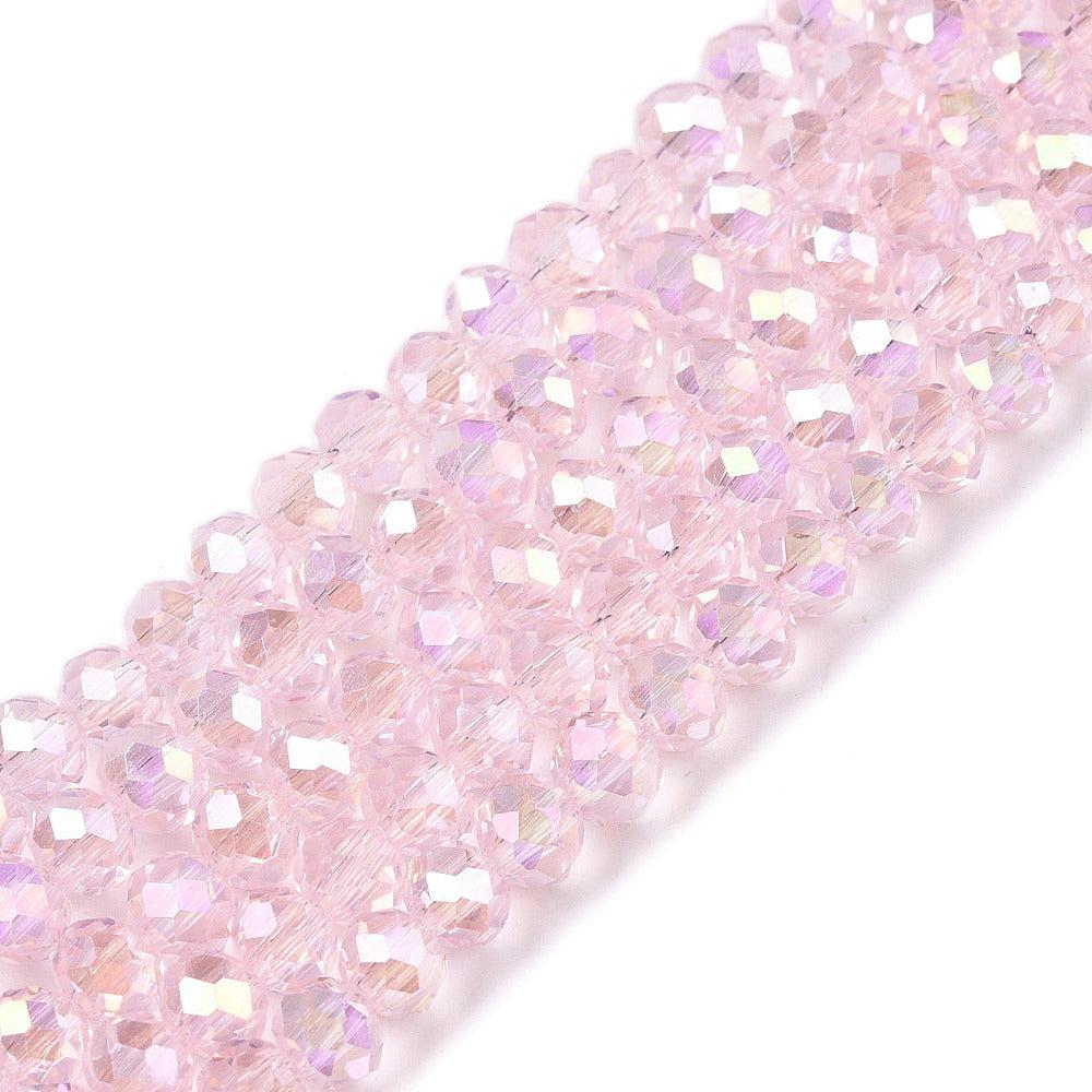 Facet princess pink 4x3mm - ±100 stuks-Kralen-Kraaltjes van Renate