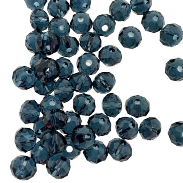Facet prussianblue rondelle 6x4mm - 45 stuks-Kralen-Kraaltjes van Renate