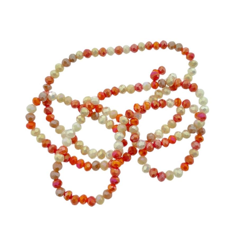 Facet rainbow plated mix orange 3x2mm- per ±135-Kralen-Kraaltjes van Renate