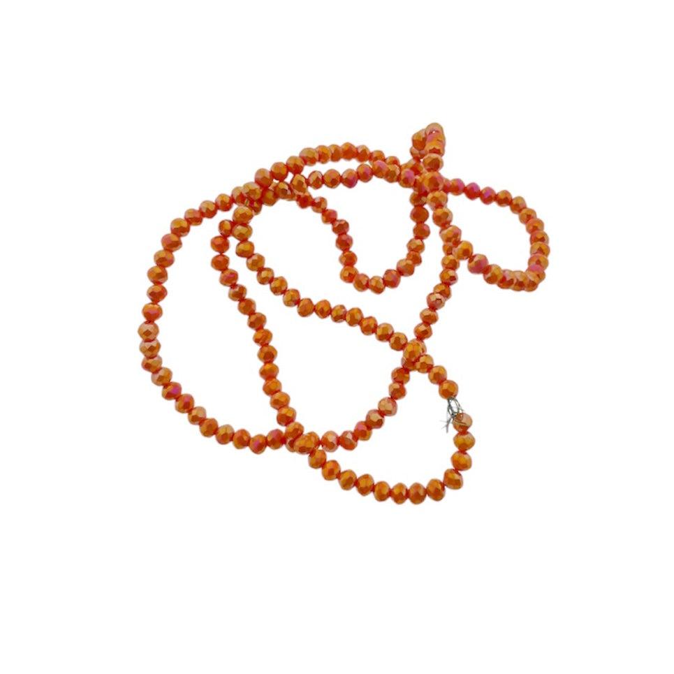 Facet rainbow plated orange 3x2mm- per ±165-Kralen-Kraaltjes van Renate