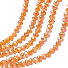 Facet rondel AB Color orange 4mm - ±100 stuks-Kralen-Kraaltjes van Renate