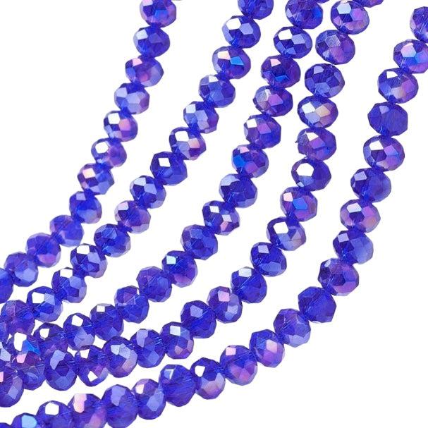 Facet rondel AB blue 4mm - ±125 stuks-Kralen-Kraaltjes van Renate