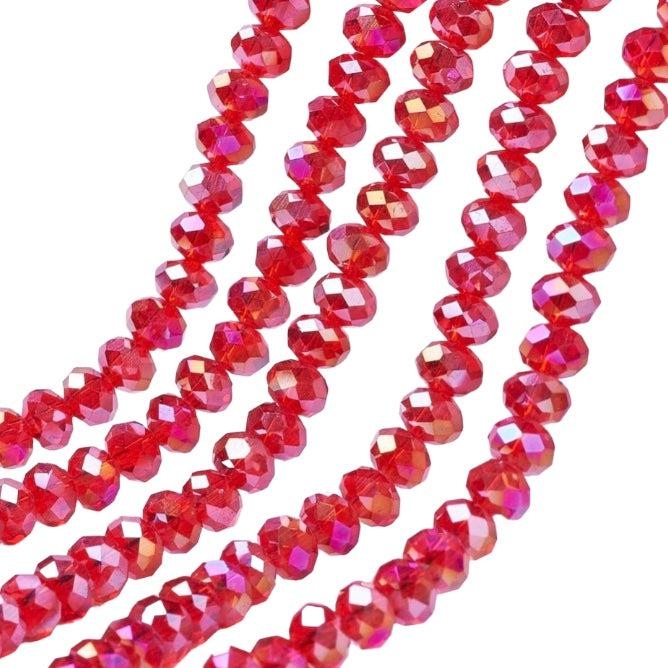 Facet rondel AB red 4mm - ±125 stuks-Kralen-Kraaltjes van Renate