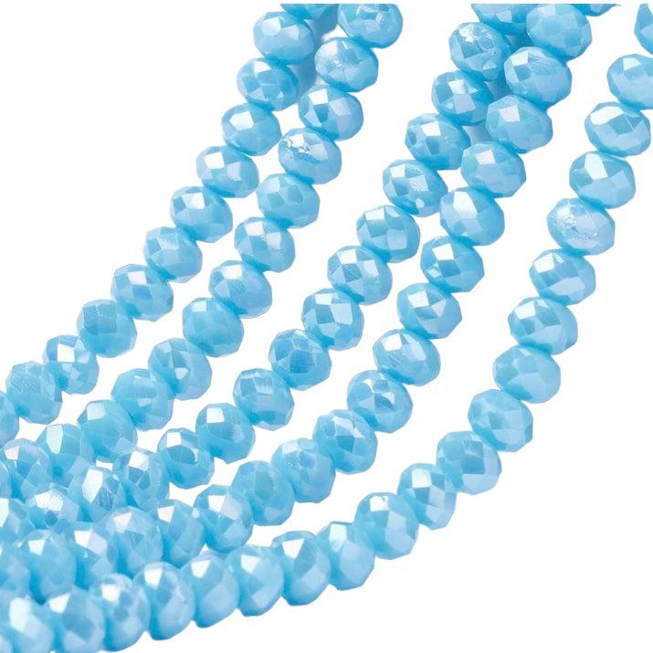 Facet rondel AB shiny blue 4mm - ±125 stuks-Kralen-Kraaltjes van Renate