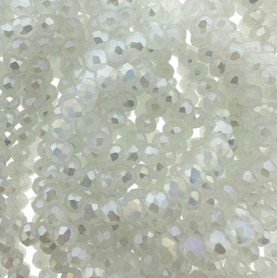 Facet rondel AB snow electroplate 6x5mm - ±90 stuks-Kralen-Kraaltjes van Renate