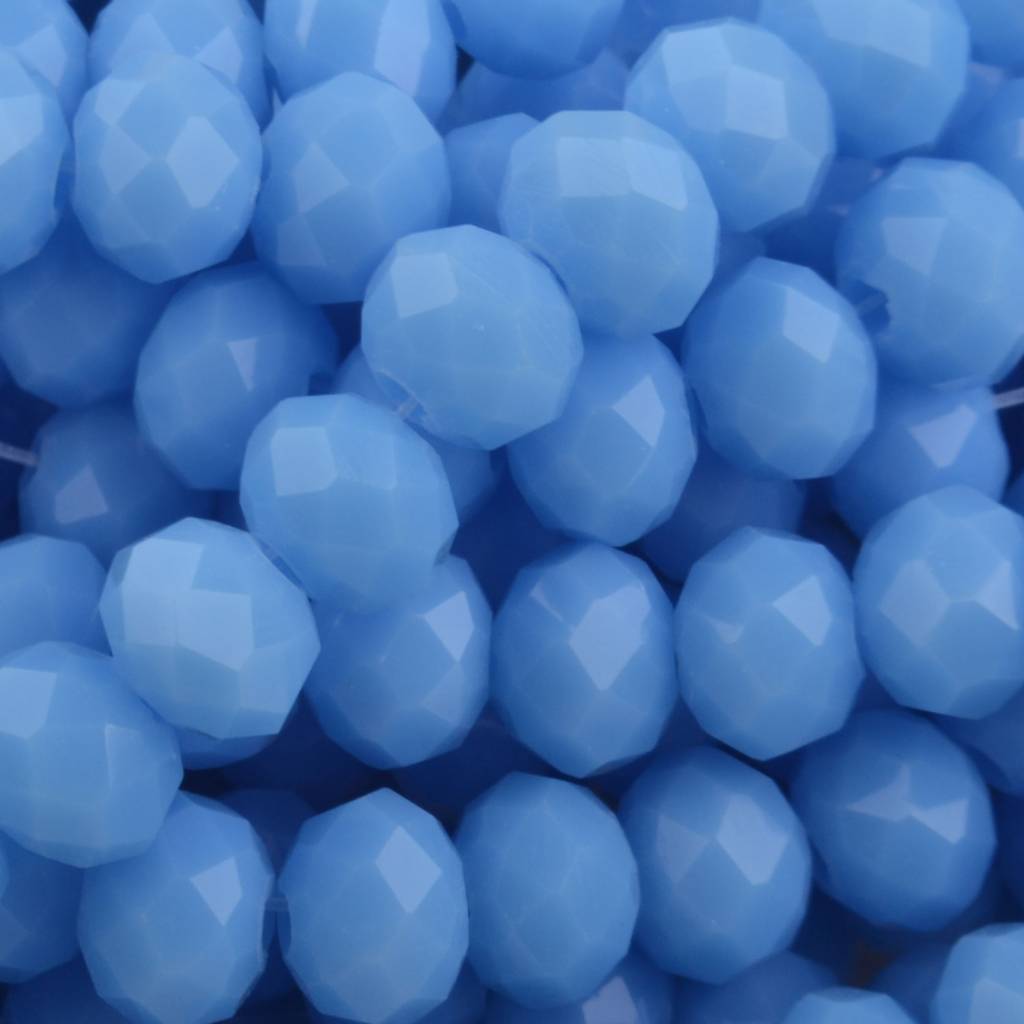 Facet rondel Blue opaque 8x6mm - 35 stuks-Kraaltjes van Renate